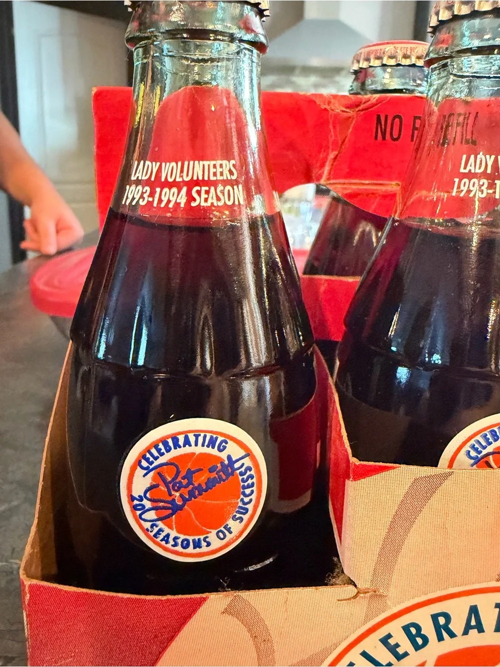 Coca Cola Orange and Blue Lady Volunteers Commemorative Six-Pack